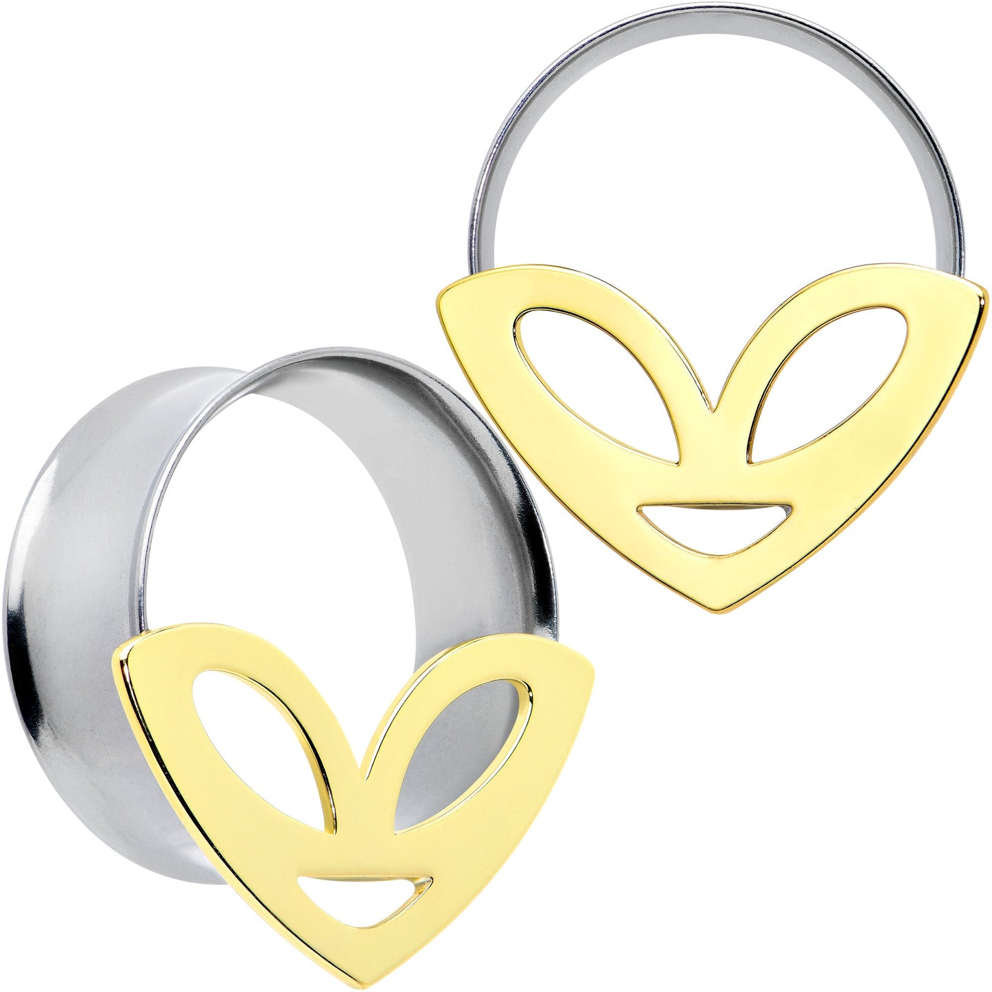 Two Tone Alien Face Double Flare Tunnel Plug Set