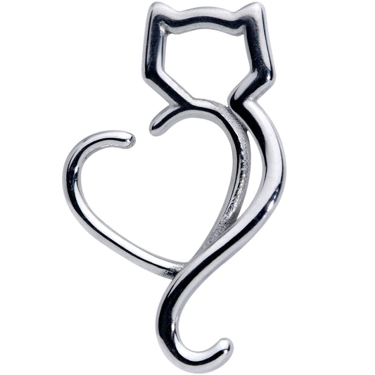 16 Gauge 5/16 Cat Lover Heart Kitty Closure Ring