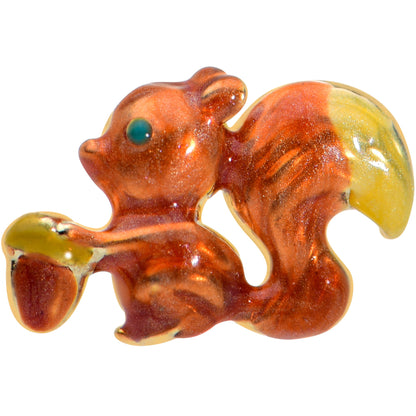 20 Gauge 1/4 Brown Happy Squirrel Acorn Nose Bone