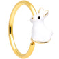 20 Gauge 5/16 Gold Tone White Rabbit Easter Bunny Nose Hoop