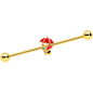 14 Gauge Gold Tone Rainy Day Umbrella Bee Industrial Barbell 38mm