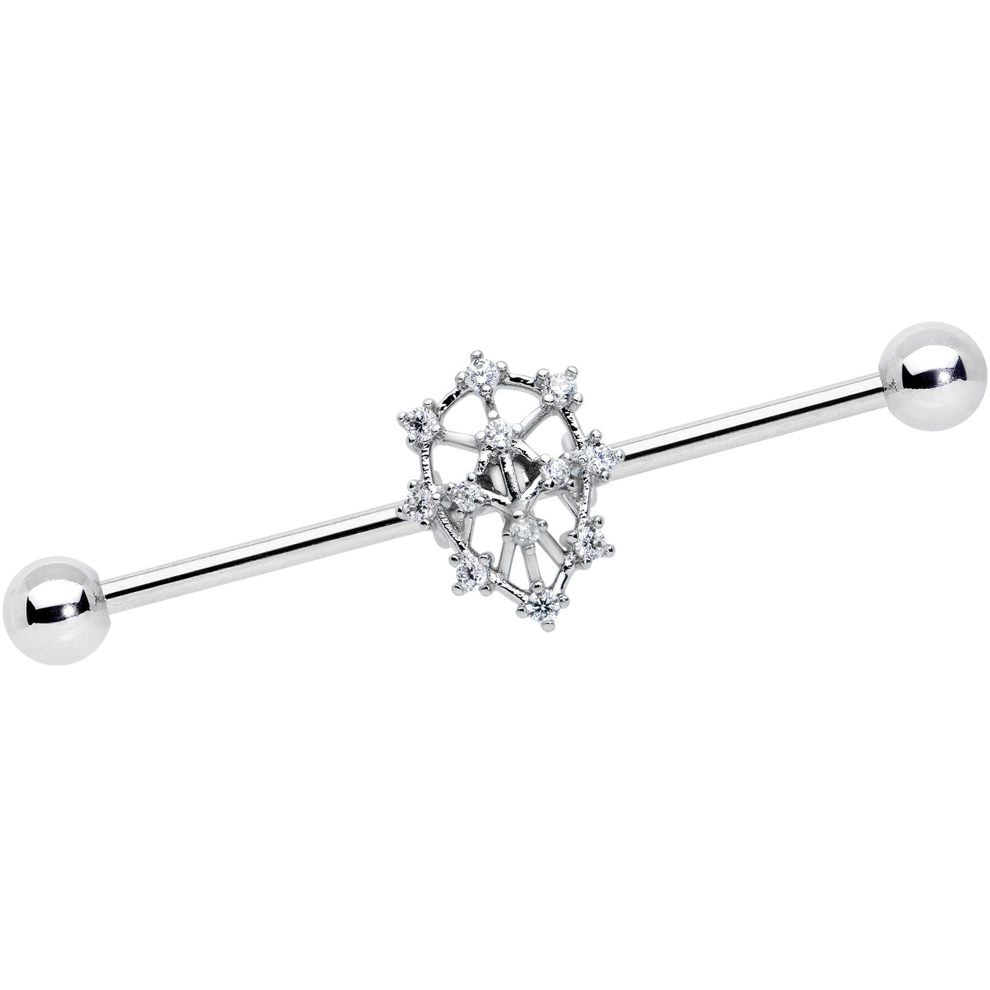 14 Gauge Clear CZ Gem Constellation Industrial Barbell 38mm