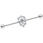 14 Gauge Clear CZ Gem Constellation Industrial Barbell 38mm