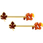 14 Gauge 9/16 Gold Tone Happy Squirrel Autumn Barbell Nipple Ring Set