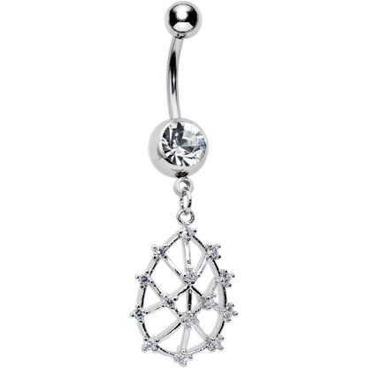 Clear CZ Gem Constellation Dangle Belly Ring