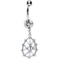 Clear CZ Gem Constellation Dangle Belly Ring