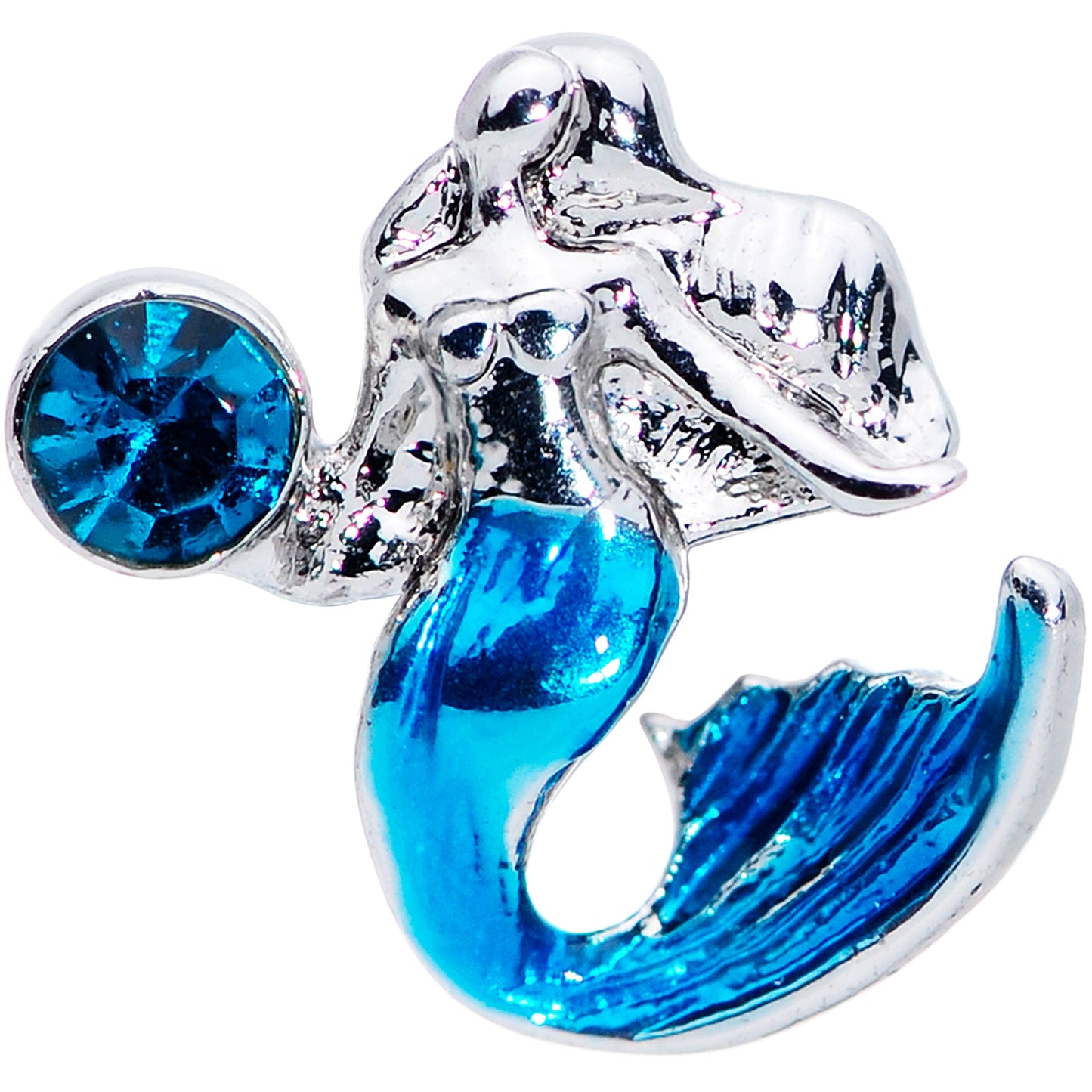 16 Gauge 5/16 Aqua Gem Blue Mermaid Labret Monroe Tragus