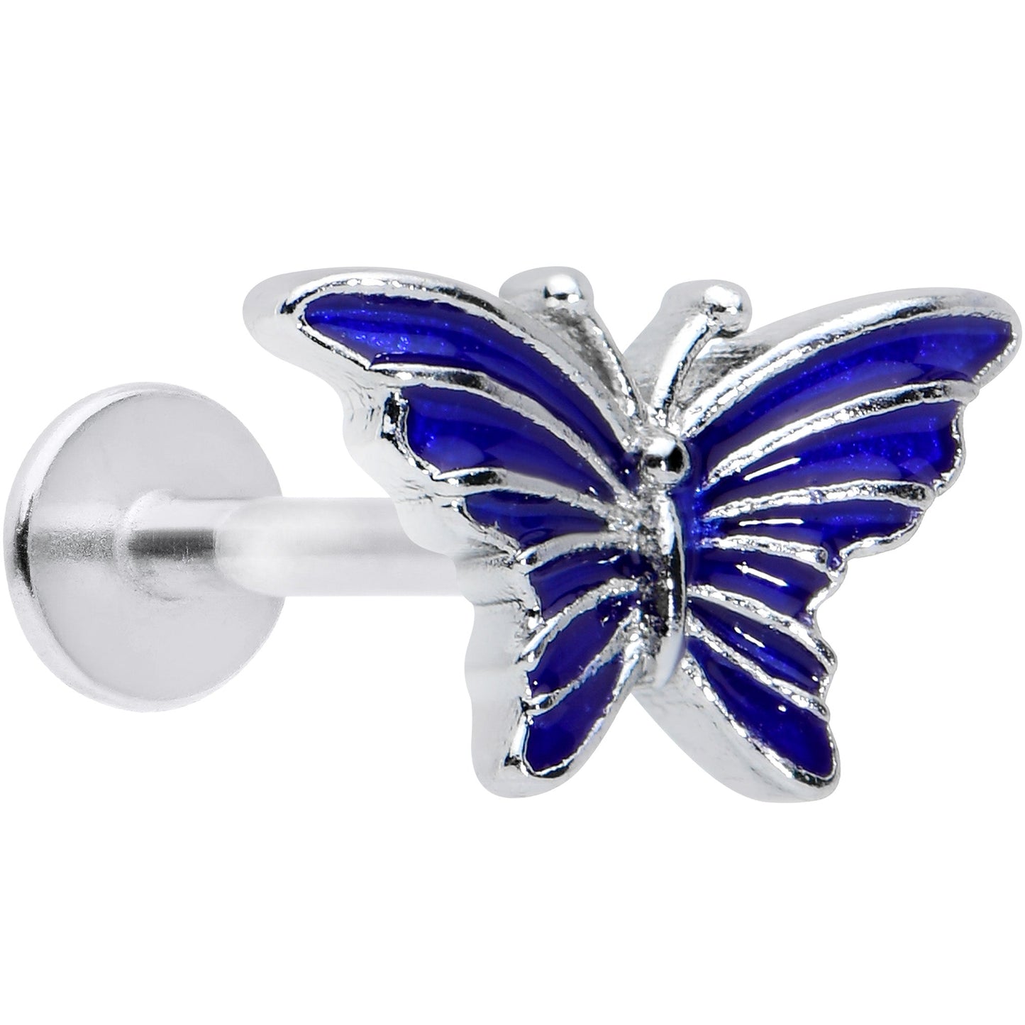 16 Gauge 5/16 Beautiful Blue Butterfly Labret Monroe Tragus