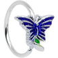 20 Gauge 5/16 Beautiful Blue Butterfly Nose Hoop