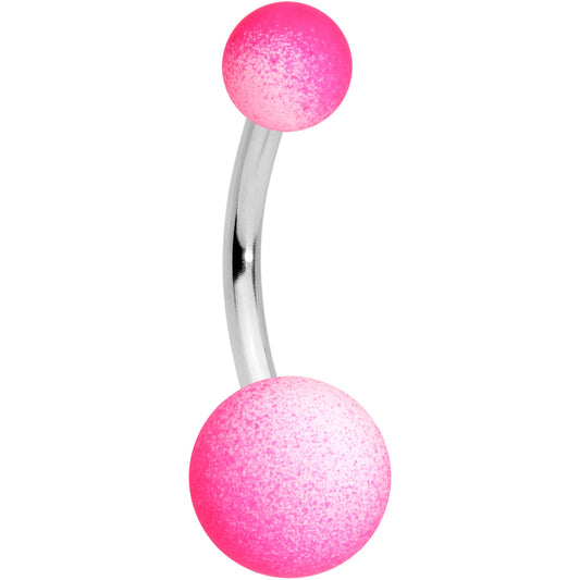 Pink White Ombre Soft Finish Belly Ring