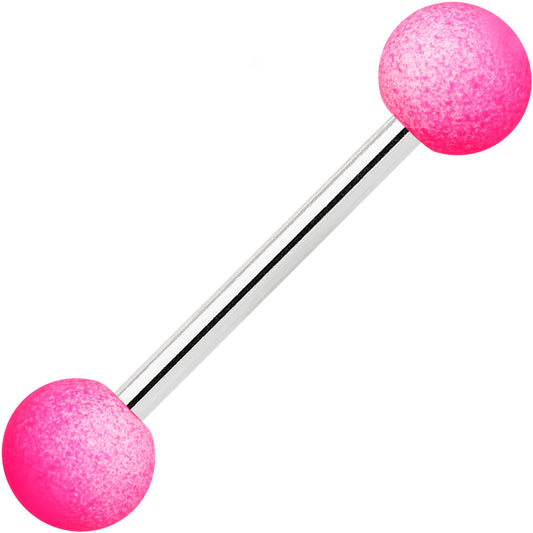 Pink White Ombre Soft Finish Barbell Tongue Ring