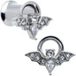 Clear Gem Bat Halloween Double Flare Tunnel Plug Set