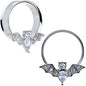 Clear Gem Bat Halloween Double Flare Tunnel Plug Set