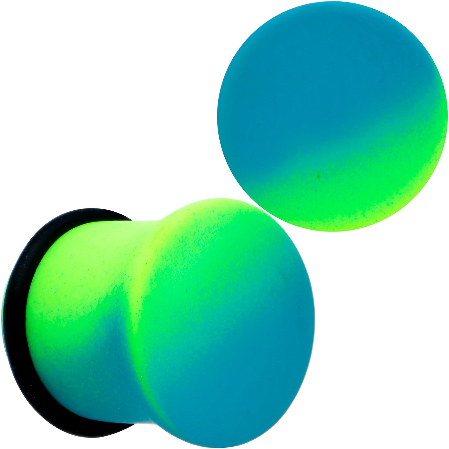 Green Blue Ombre Matte Acrylic Single Flare Plug Set