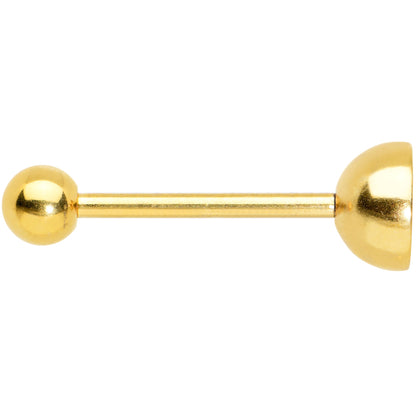 Gold Tone Rainbow Grapefruit Barbell Tongue Ring