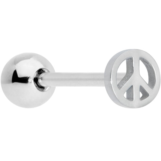 Talking About Peace Symbol Barbell Tongue Ring