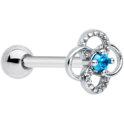 Blue Gem Celtic Knot Barbell Tongue Ring