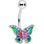 Clear Gem Bright Beauty Butterfly Belly Ring