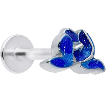 16 Gauge 5/16 Lovely Blue Lotus Flower Labret Monroe Tragus