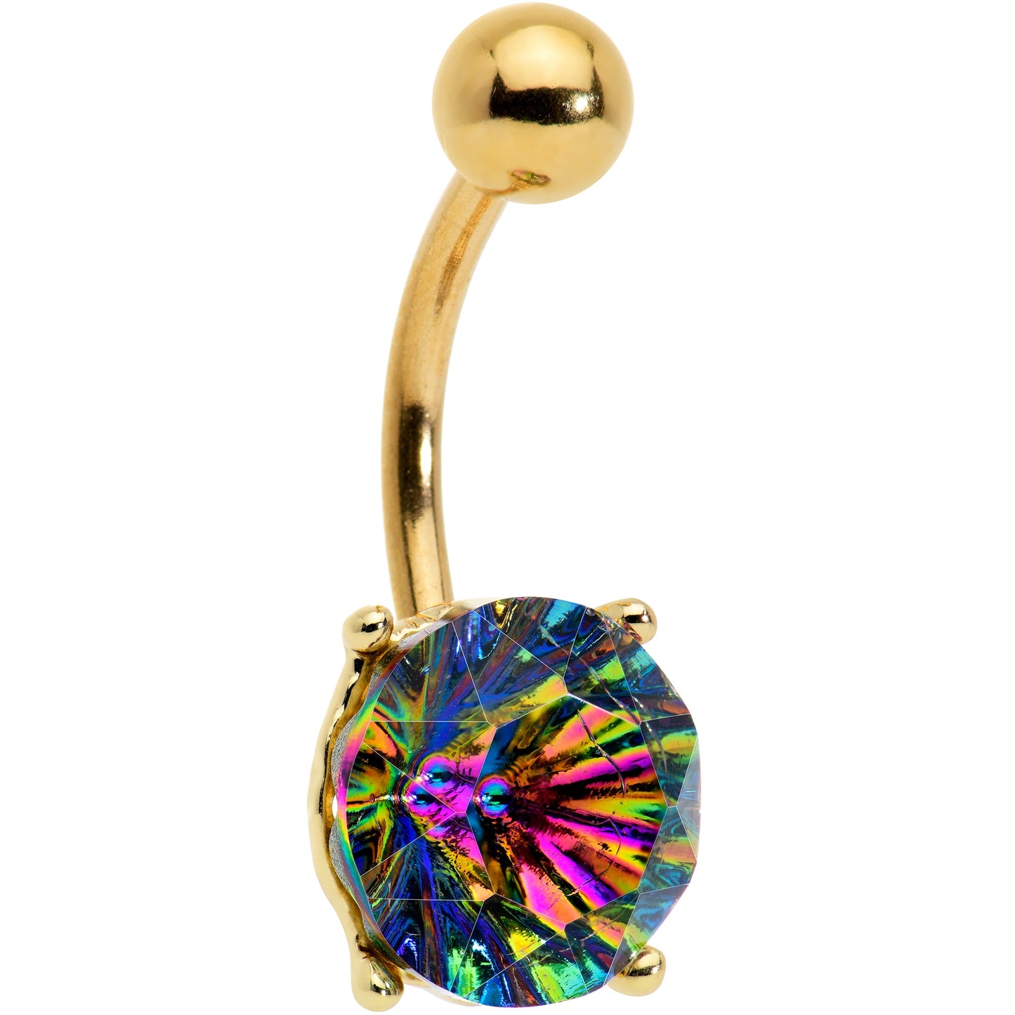 Vitrail Gem Gold Tone Simply Elegant Style Belly Ring