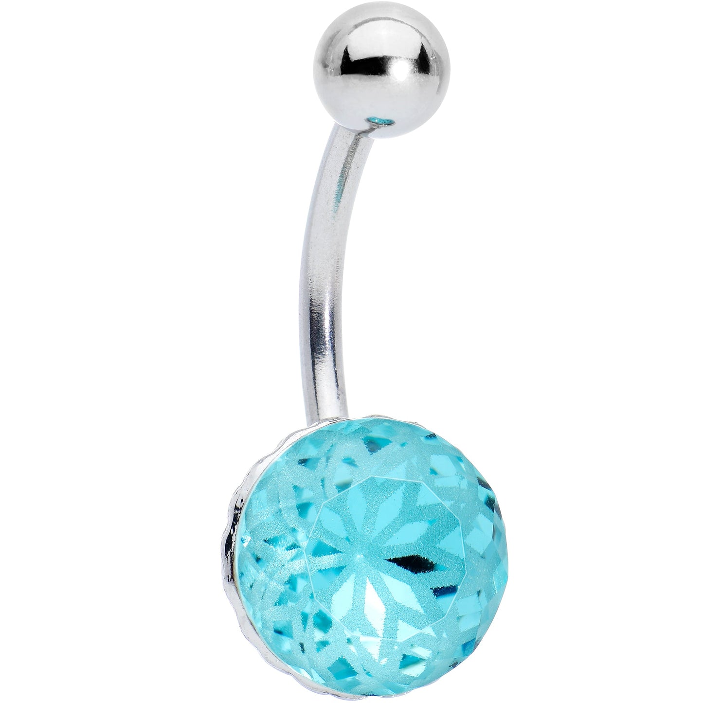 Blue Gem Stylish Elegance Mandala Flower Belly Ring