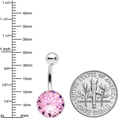 Pink Gem Stylish Elegance Mandala Flower Belly Ring