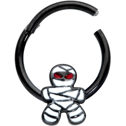 16 Gauge 3/8 Black Red Eye Mummy Halloween Segment Ring