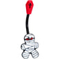 Black Red Coffin Mummy Halloween Belly Ring