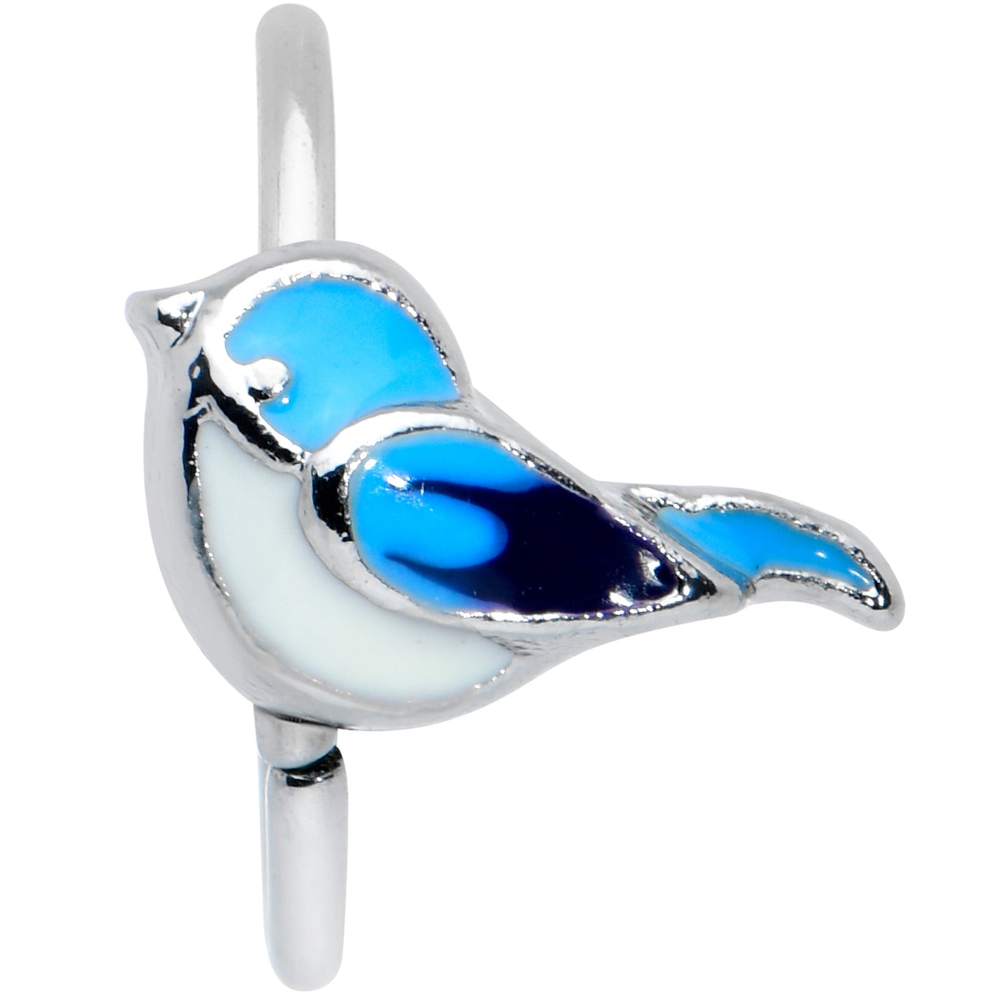 20 Gauge 5/16 Happy Little Blue Bird Nose Hoop