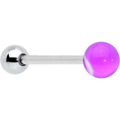 Purple Amethyst Top End Barbell Tongue Ring