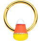 16 Gauge 3/8 Gold Tone Candy Corn Halloween Segment Ring