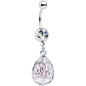 Rose Quartz Drop Tree Dangle Belly Ring