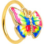 20 Gauge 5/16 Gold Tone Bright Butterfly Nose Hoop