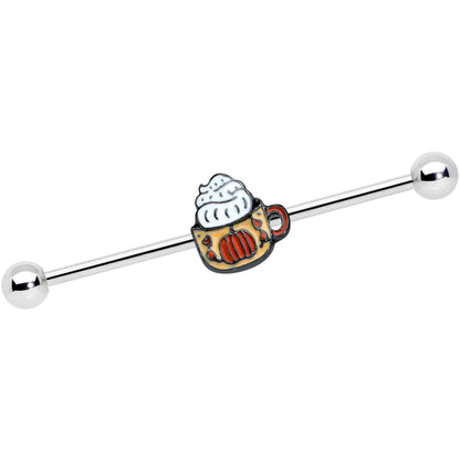 14 Gauge Pumpkin Spice Cappuccino Coffee Industrial Barbell 38mm