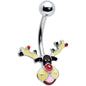 Colorful Reindeer Christmas Belly Ring