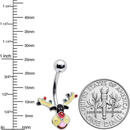 Colorful Reindeer Christmas Belly Ring