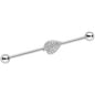 14 Gauge Autumn Textured Leaf Industrial Barbell 38mm