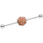 14 Gauge Autumn Pine Cone Industrial Barbell 38mm