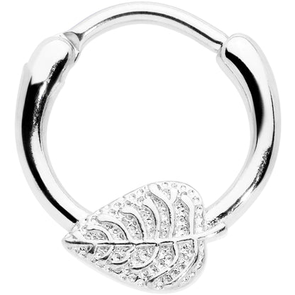 16 Gauge 3/8 Autumn Textured Leaf Cartilage Clicker Ring