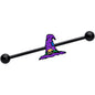 14 Gauge Black Witches Purple Hat Halloween Industrial Barbell 38mm