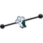 14 Gauge Black Graveyard Ghost Halloween Industrial Barbell 38mm