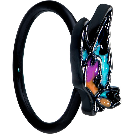 20 Gauge 5/16 Black Sunset Side Butterfly Nose Hoop