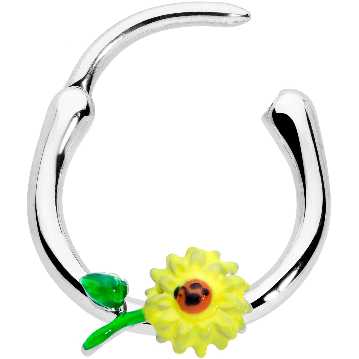 16 Gauge 3/8 Sunny Yellow Sunflower Cartilage Clicker