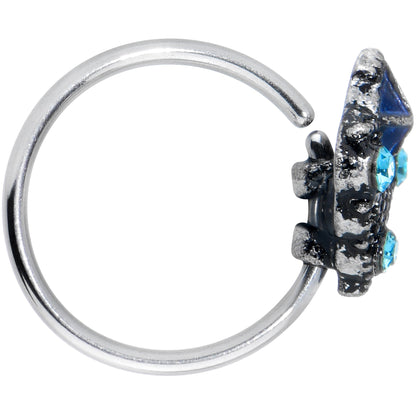 20 Gauge 5/16 Blue Gem Rococo Blue Nose Hoop