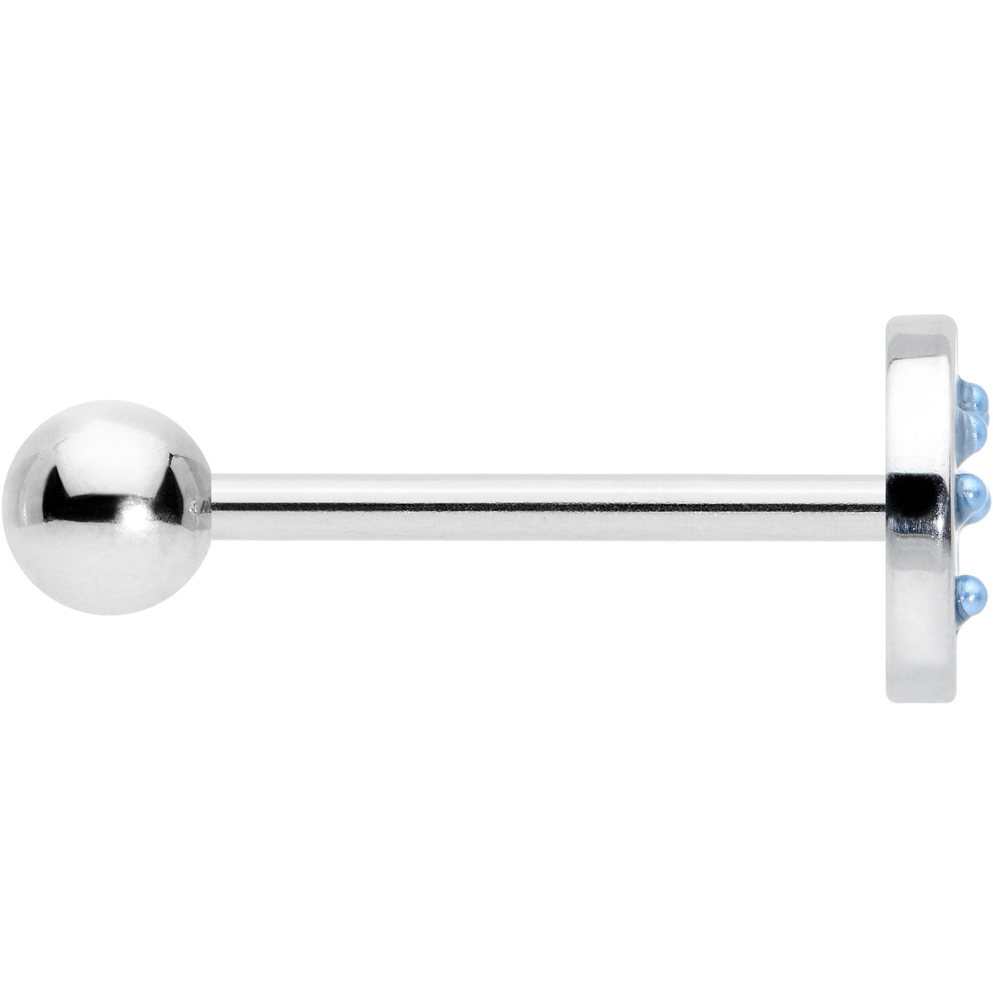 Blue Gem Geometric Blues Pattern Barbell Tongue Ring