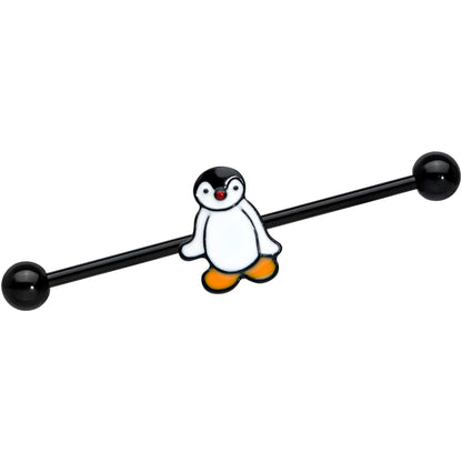 14 Gauge Black Baby Penguin Industrial Barbell 38mm