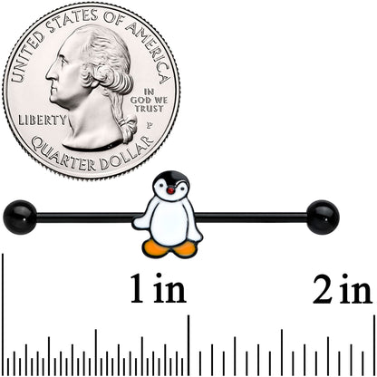 14 Gauge Black Baby Penguin Industrial Barbell 38mm