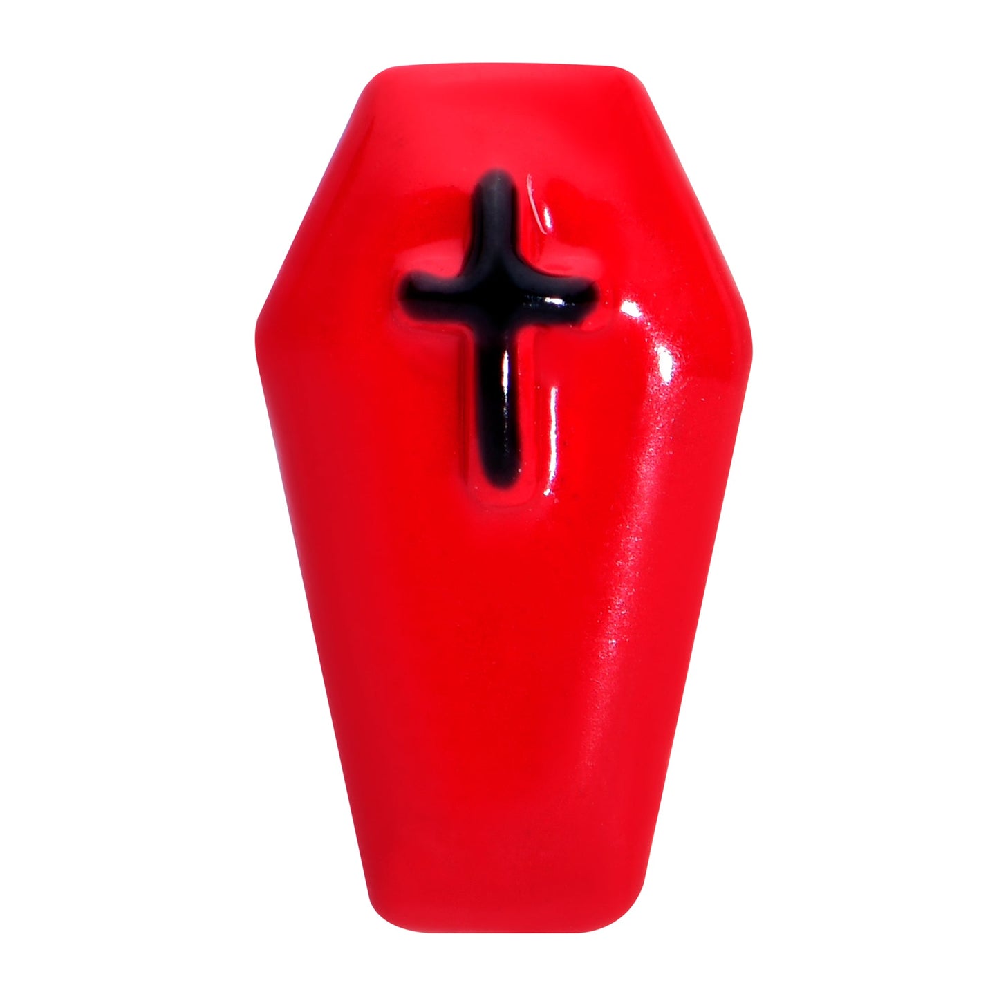 20 Gauge 1/4 Black Cross Red Coffin Halloween Nose Bone