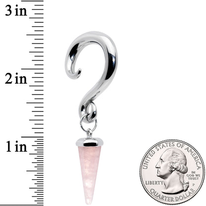 4 Gauge Pink Stone Point Spiral Taper Ear Weights