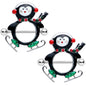 14 Gauge 9/16 Red Green Gem Skate Penguin Christmas Nipple Shield Set